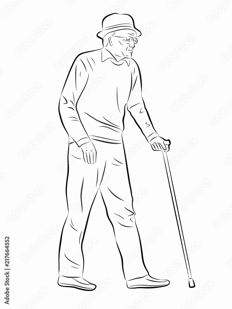 illustration of an old man. vector draw illustration of an old man. vector draw