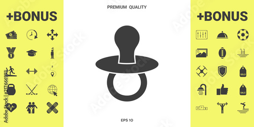 Baby pacifier -  icon