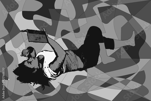 abstract vector picture of a profile of a female body