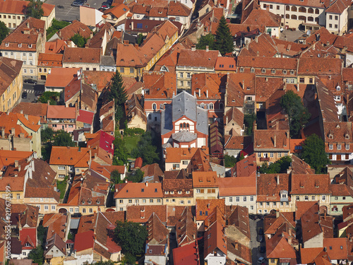 The Neolog synagogue in Brasov and its surroundings, as seen from Tampa photo