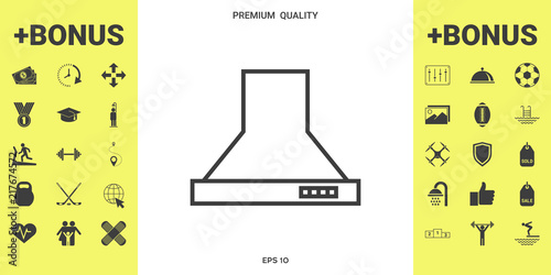 Kitchen hood linear icon