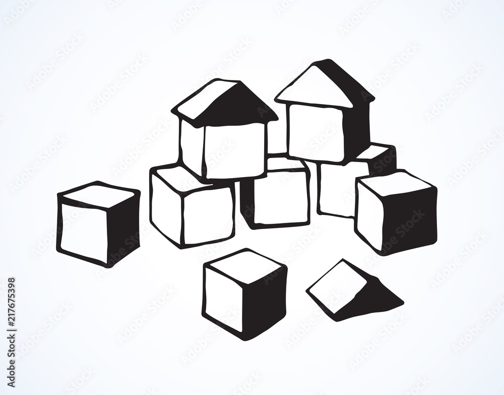 Children's cubes. Vector drawing