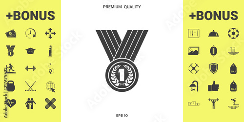 Medal with Laurel wreath. Icon