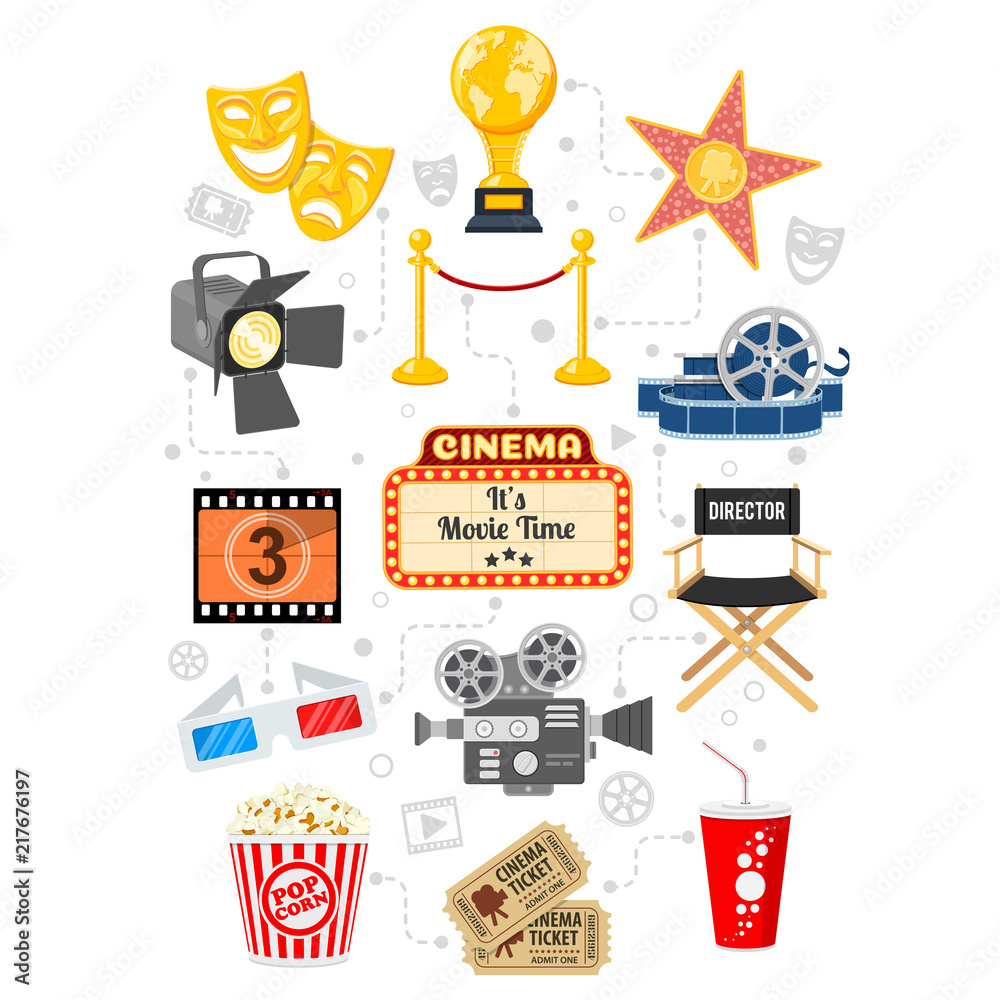 Fototapeta premium Cinema and Movie Infographics