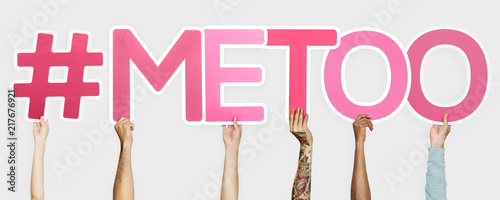 Pink letters forming the word #metoo photo