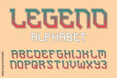 legend alphabet. Stylish biker font. Isolated english alphabet.