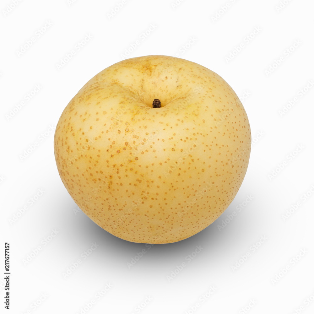Pears - Asian Pears isolated on white background. Pears an ancient fruit and bearing yellow juicy fruit in spring is delicious fresh.