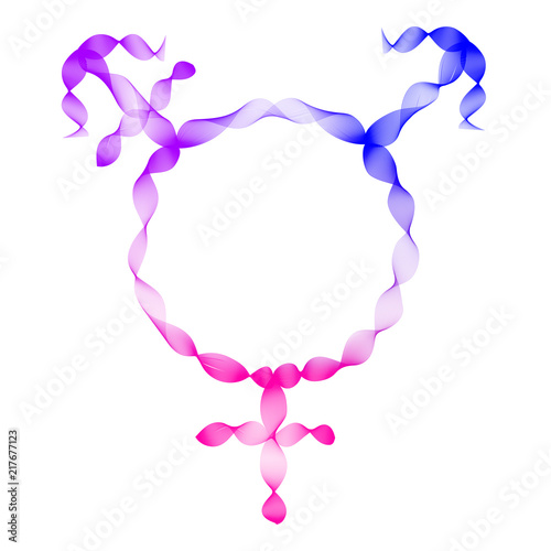 gradient smoke ribbon blue pink purple transgender symbol with copy space