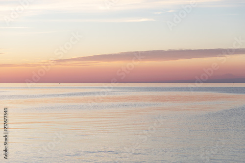 Sunset on lake Ontario. Rochester, New York state, USA
