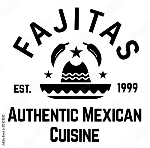 fajitas label on white