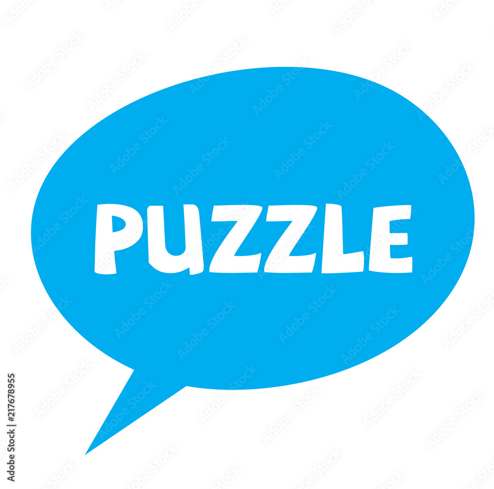 puzzle label on white