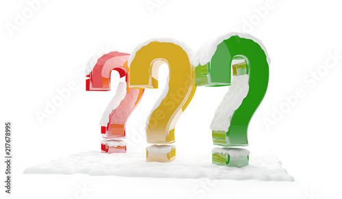questions marks with snow 3...