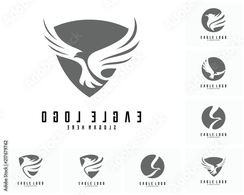 Set of Eagle logo vector photo