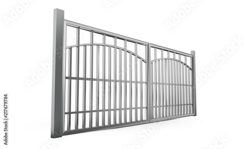 Crowd Barrier isolated on white. 3D illustration