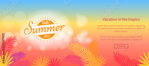 Hello Summer 2017 Vacation in Tropics Vector Web