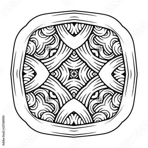 Vector abstract black and white motif