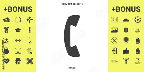 Telephone handset, telephone receiver symbol