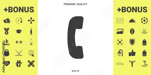 Telephone handset, telephone receiver symbol icon