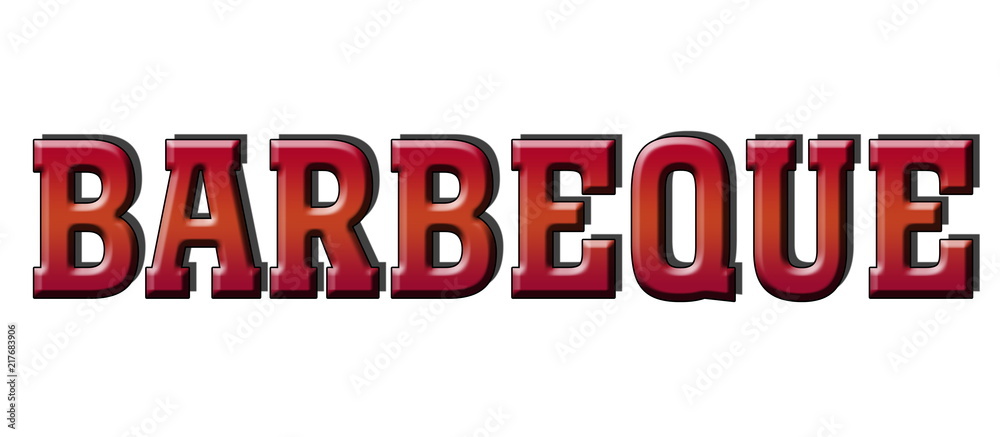 barbeque 3D Red Logo Stamp Button
