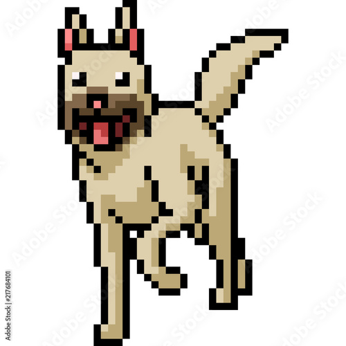 vector pixel art dog friendly