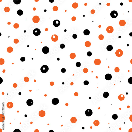 polka dot halloween traditional colors seamless print