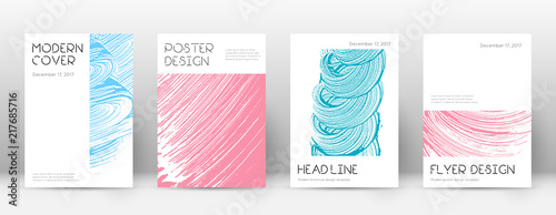 Cover page design template. Minimal brochure layout. Classic trendy abstract cover page. Pink and bl