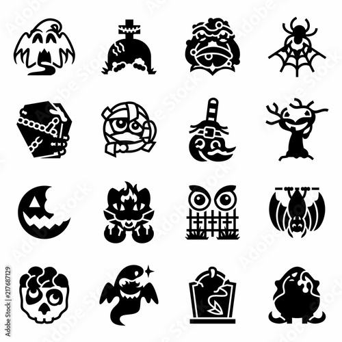 Vector All Hallows Evening icon set