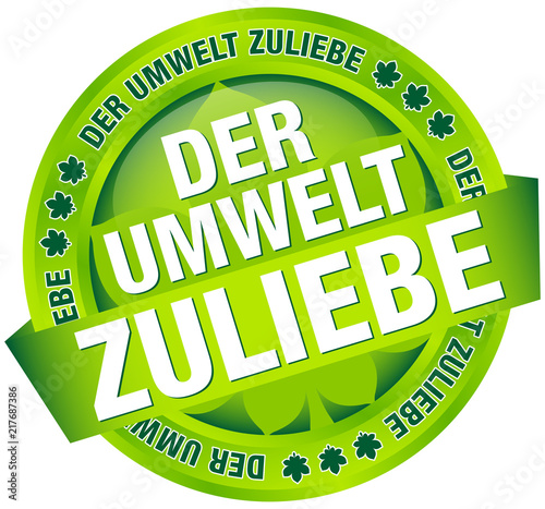 Button Banner "Der Umwelt zuliebe" grün