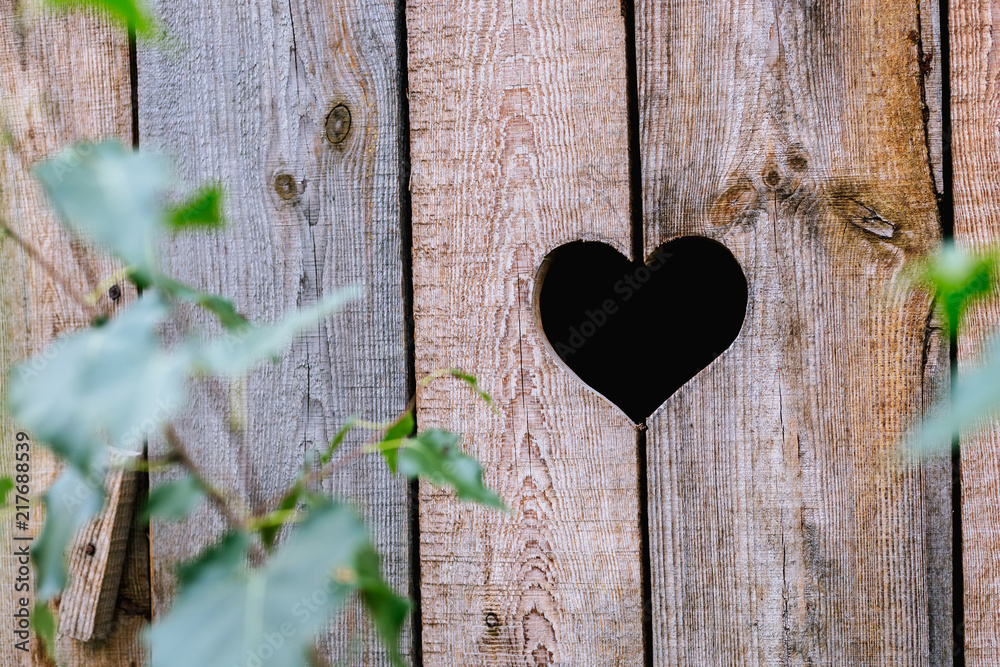 Heart in a wooden board Heart in a wooden board