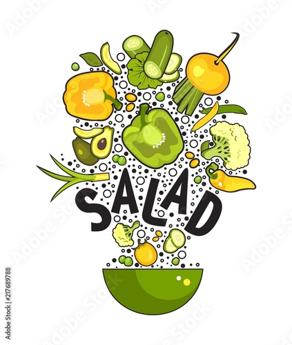 set of fresh vegetables