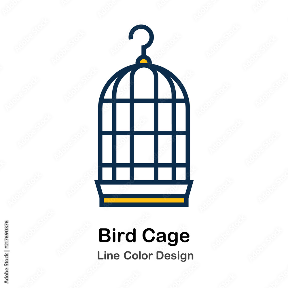 Bird Cage Line Color Icon Bird Cage Line Color Icon