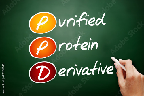PPD - Purified Protein Derivative acronym, concept on blackboard photo