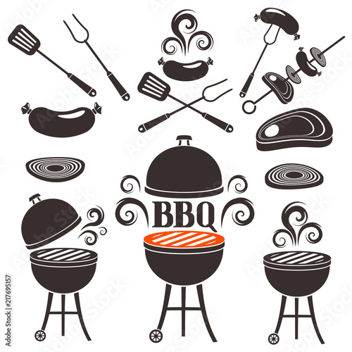 Set of elements on a theme of barbecue