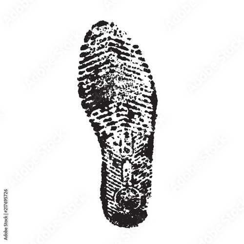 Black foot print silhouette.Vector illustration.