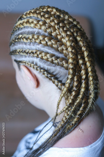 The basis for boxer braids, attachment to a braid, a design for hair extensions on the head