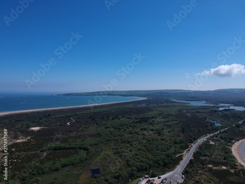Road through seaside landscape