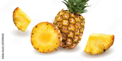 Pineapple on a white background