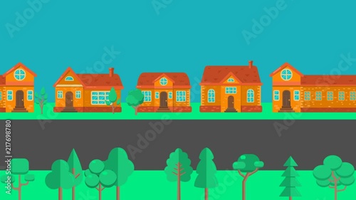animation  background of city.2D animation. Moving city background.
