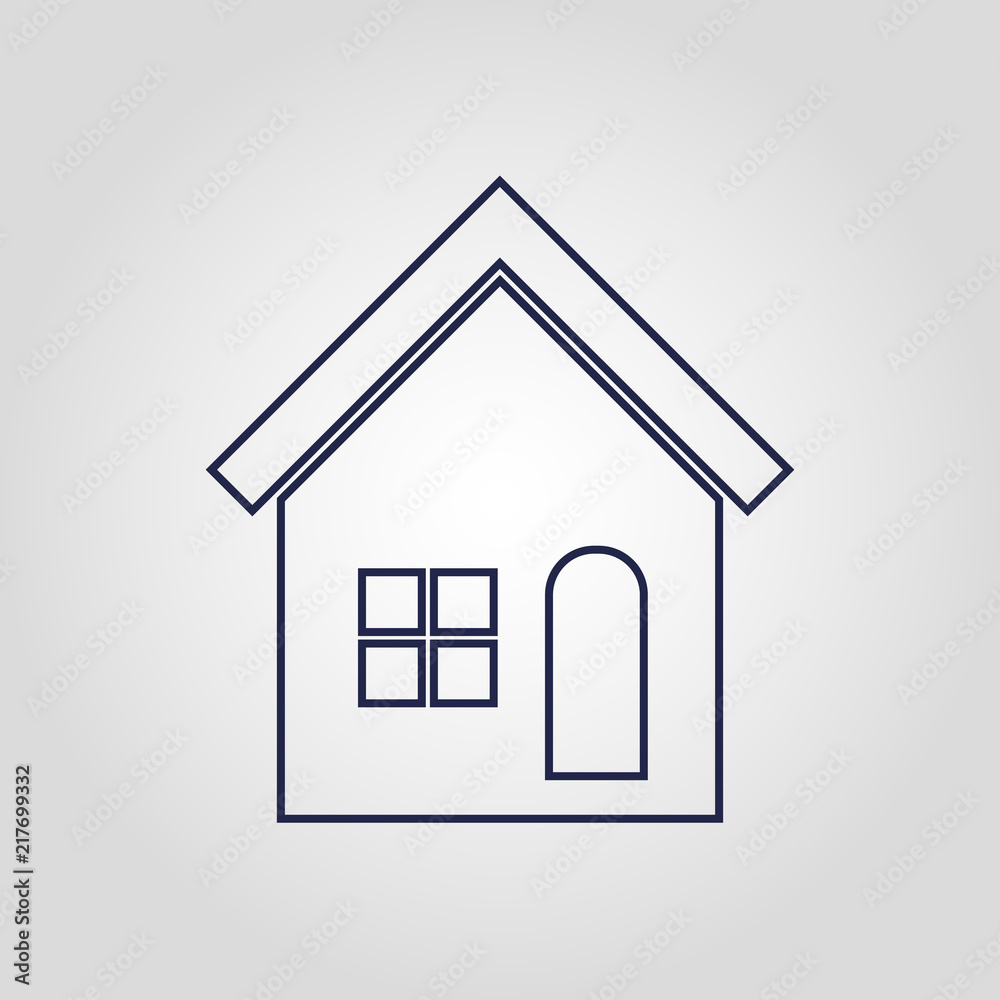 Linear home or house icon isolated flat vector sign Linear home or house icon isolated flat vector sign
