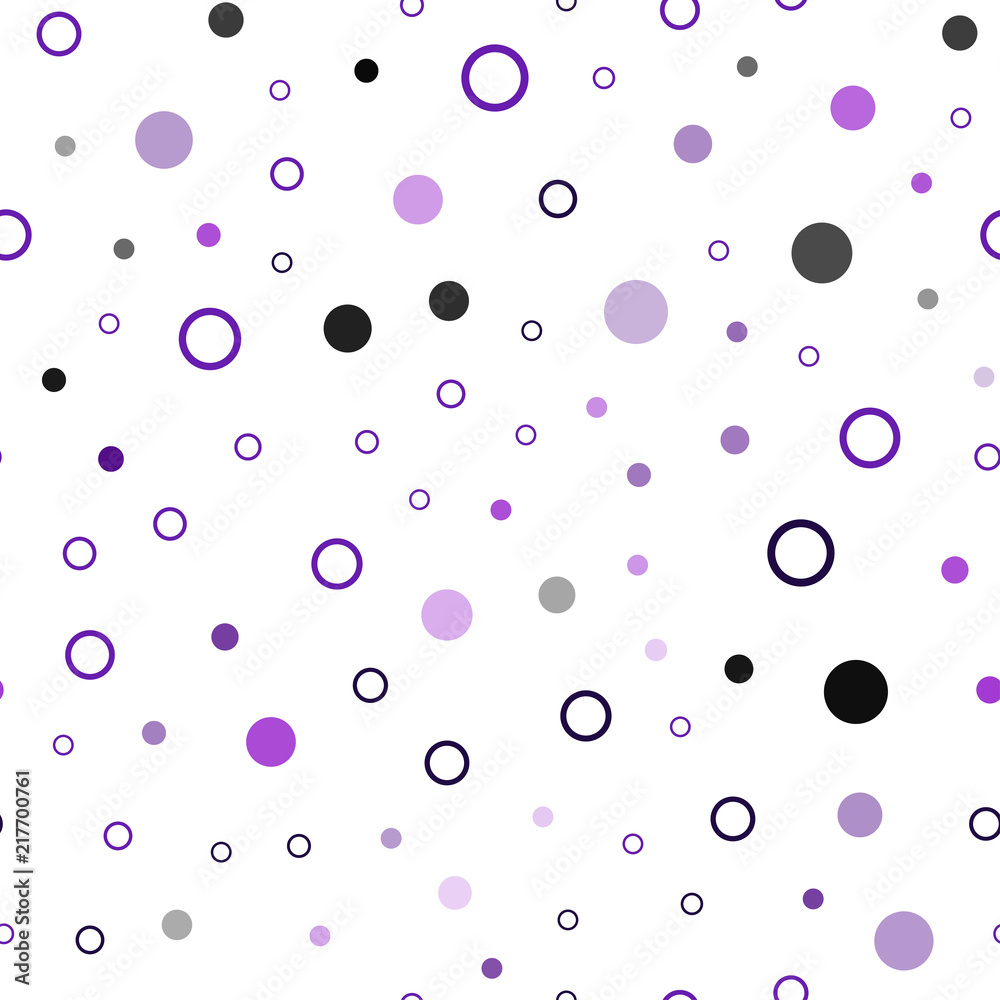 Dark Purple vector seamless layout with circle shapes.