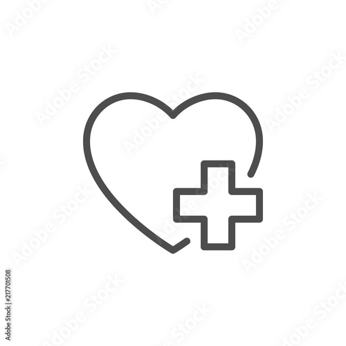 Heart treatment line icon