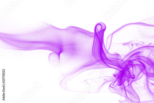 Purple smoke abstract on white background