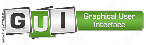 Obraz na płótnie GUI - Graphical User Interface Green Grey Squares Bar 