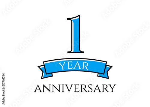 1 year anniversary logo. 1st year anniversary vector
