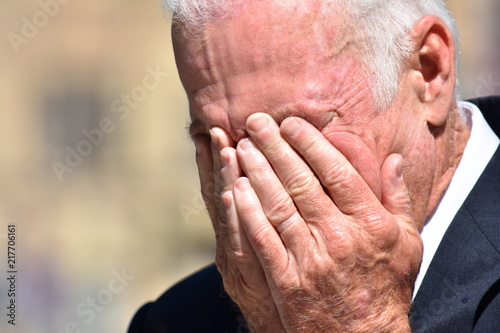 Hopeless Adult Senior Businessman