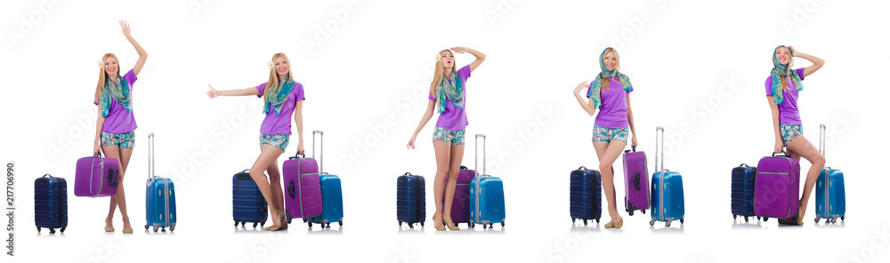 Woman preparing for travel on summer vacation Woman preparing for travel on summer vacation