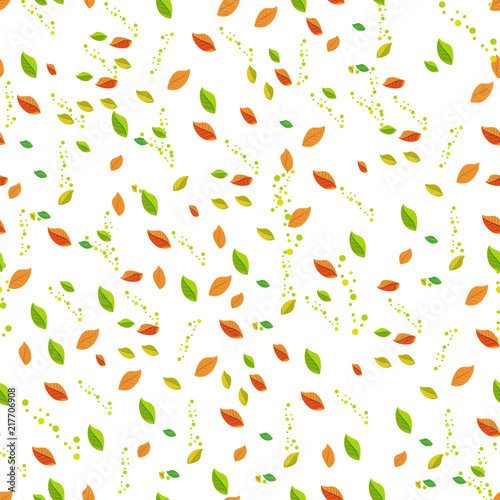 Fototapeta Naklejka Na Ścianę i Meble -  seamless vector pattern with colorful autumn leaves season holidays decoration, wrapping paper, textile print, generic fall background etc.