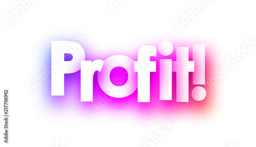 Pink spectrum profit sign on white background.