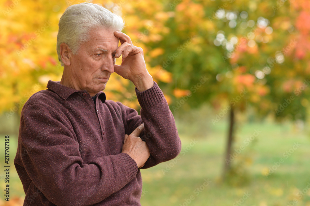 Close up portrait of thoughtful senior man Close up portrait of thoughtful senior man