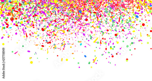 Confetti isolation on white. Luxury texture. Bright festive background with multicolored glitters. Pattern for design